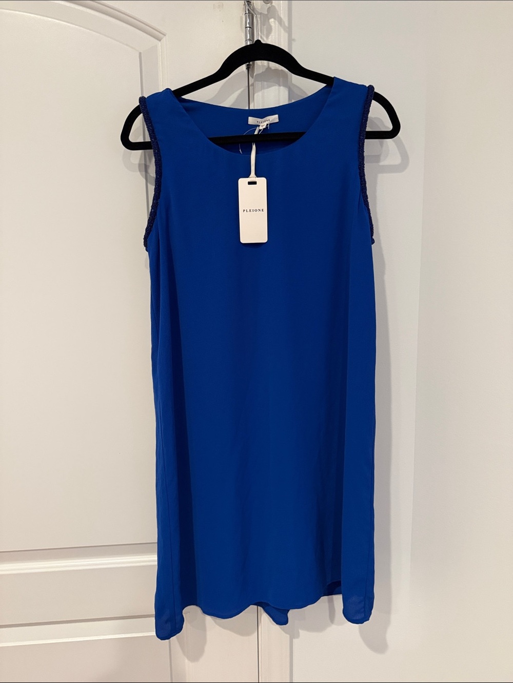 Pleione Cobalt Blue Sleeveless Shift Mini Dress S